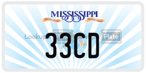 33CD  license plate in MS