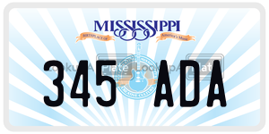 345ADA  license plate in MS