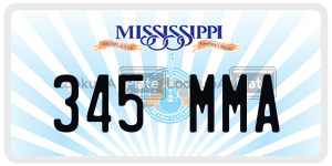 345MMA license plate in Mississippi