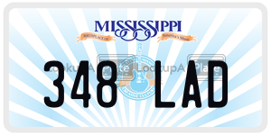 348LAD license plate in Mississippi
