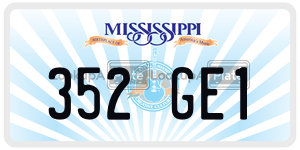 352GE1  license plate in MS