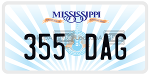 355DAG  license plate in MS