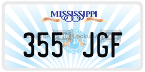355JGF  license plate in MS