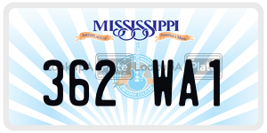 362WA1  license plate in MS