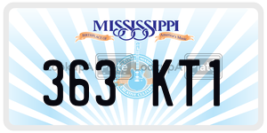 363KT1 license plate in Mississippi