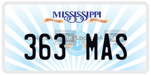 363MAS  license plate in MS