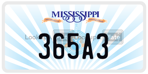 365A3  license plate in MS