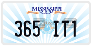 365IT1  license plate in MS