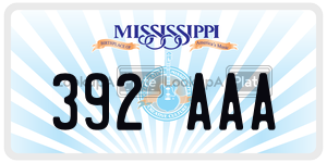 392AAA  license plate in MS