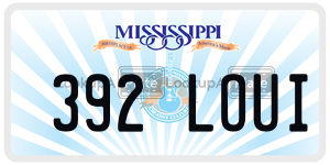 392LOUI  license plate in MS
