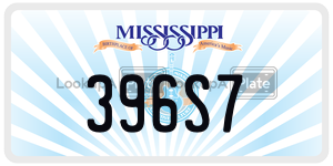 396S7  license plate in MS