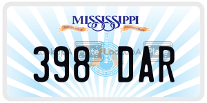 398DAR  license plate in MS
