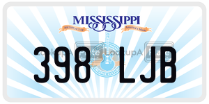 398LJB  license plate in MS