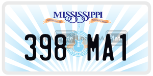 398MA1  license plate in MS