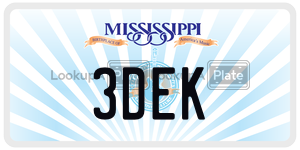 3DEK  license plate in MS