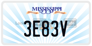 3E83V  license plate in MS
