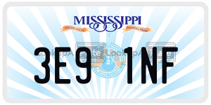 3E91NF  license plate in MS