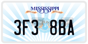 3F38BA  license plate in MS