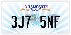 3J75NF  license plate in MS