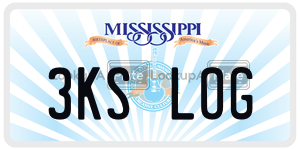 3KSLOG license plate in Mississippi