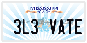 3L3VATE license plate in Mississippi