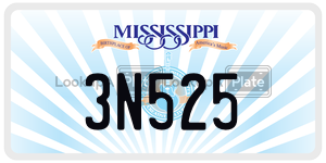 3N525  license plate in MS