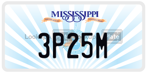 3P25M  license plate in MS