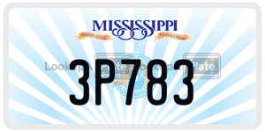 3P783  license plate in MS