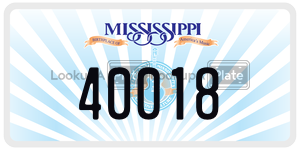 40018  license plate in MS