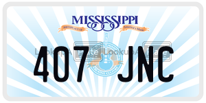 407JNC  license plate in MS