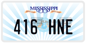 416HNE  license plate in MS
