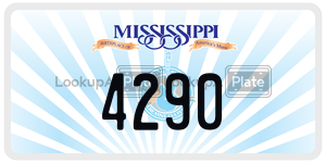 4290 license plate in Mississippi