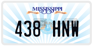 438HNW  license plate in MS