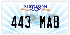 443MAB  license plate in MS