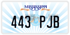 443PJB  license plate in MS