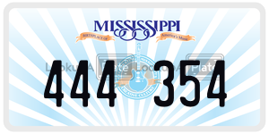 444354  license plate in MS