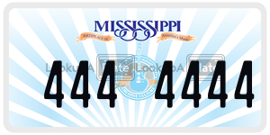 4444444  license plate in MS