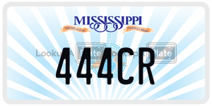 444CR  license plate in MS
