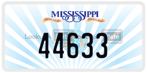 44633  license plate in MS