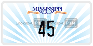 45  license plate in MS