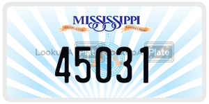 45031  license plate in MS