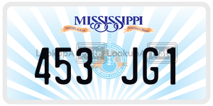 453JG1 license plate in Mississippi