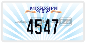 4547  license plate in MS
