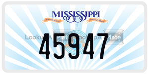 45947  license plate in MS