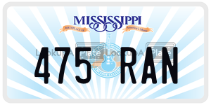 475RAN license plate in Mississippi