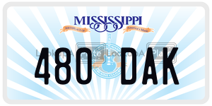 480DAK  license plate in MS