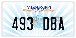 493DBA  license plate in MS