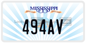 494AV  license plate in MS