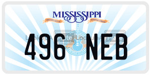 496NEB  license plate in MS