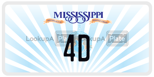 4D license plate in Mississippi